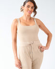 THE HOURGLASS - Square Neck Bodysuit in Taupe