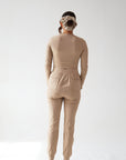 EFFORTLESS - Long Sleeve Bodysuit in Taupe