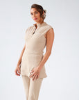 THE CLINIC - Sleeveless Longline Top in Taupe