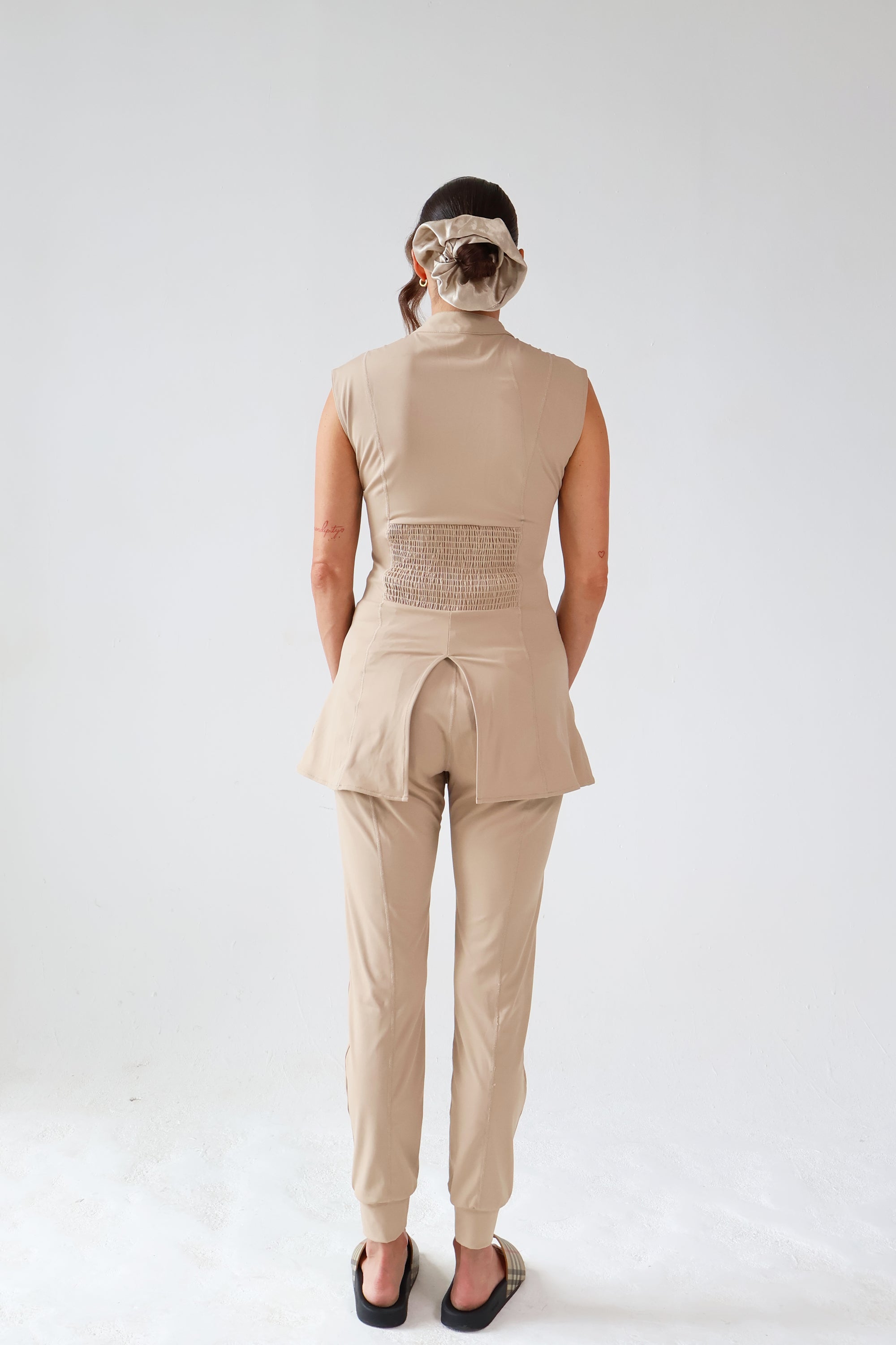 THE CLINIC - Sleeveless Longline Top in Taupe