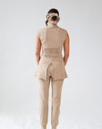 THE CLINIC - Sleeveless Longline Top in Taupe