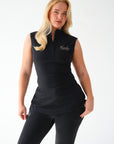 THE CLINIC - Sleeveless Longline Top in Black