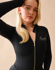 SCULPT ME - Long Sleeve Zip Up Top in Black