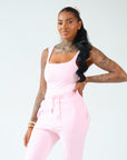 THE HOURGLASS - Square Neck Bodysuit in Posie Pink