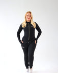 SCULPT ME - Long Sleeve Zip Up Top in Black