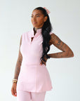 THE CLINIC - Sleeveless Longline Top in Posie Pink